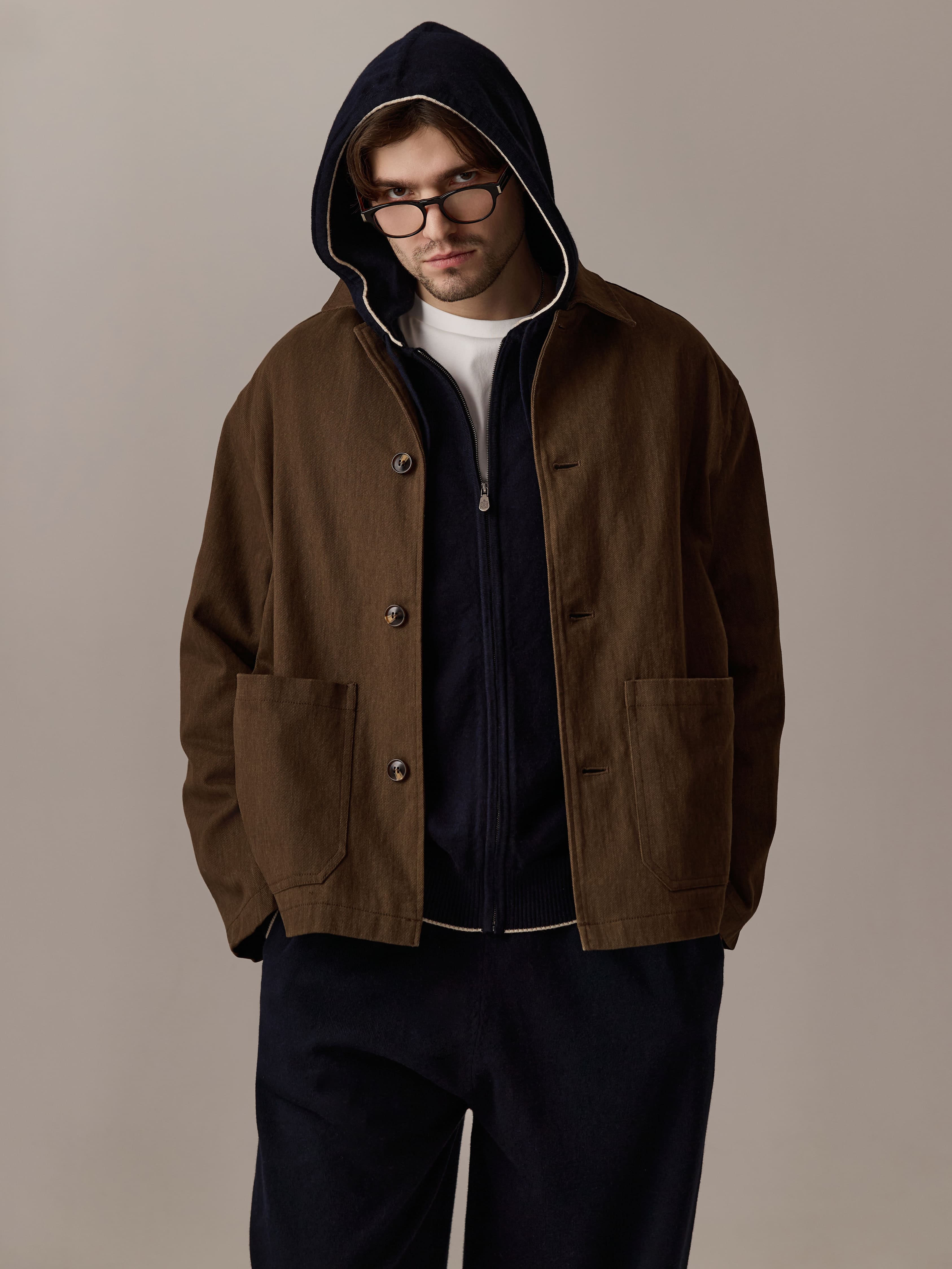 Cotton Knit Zip-Hoodie