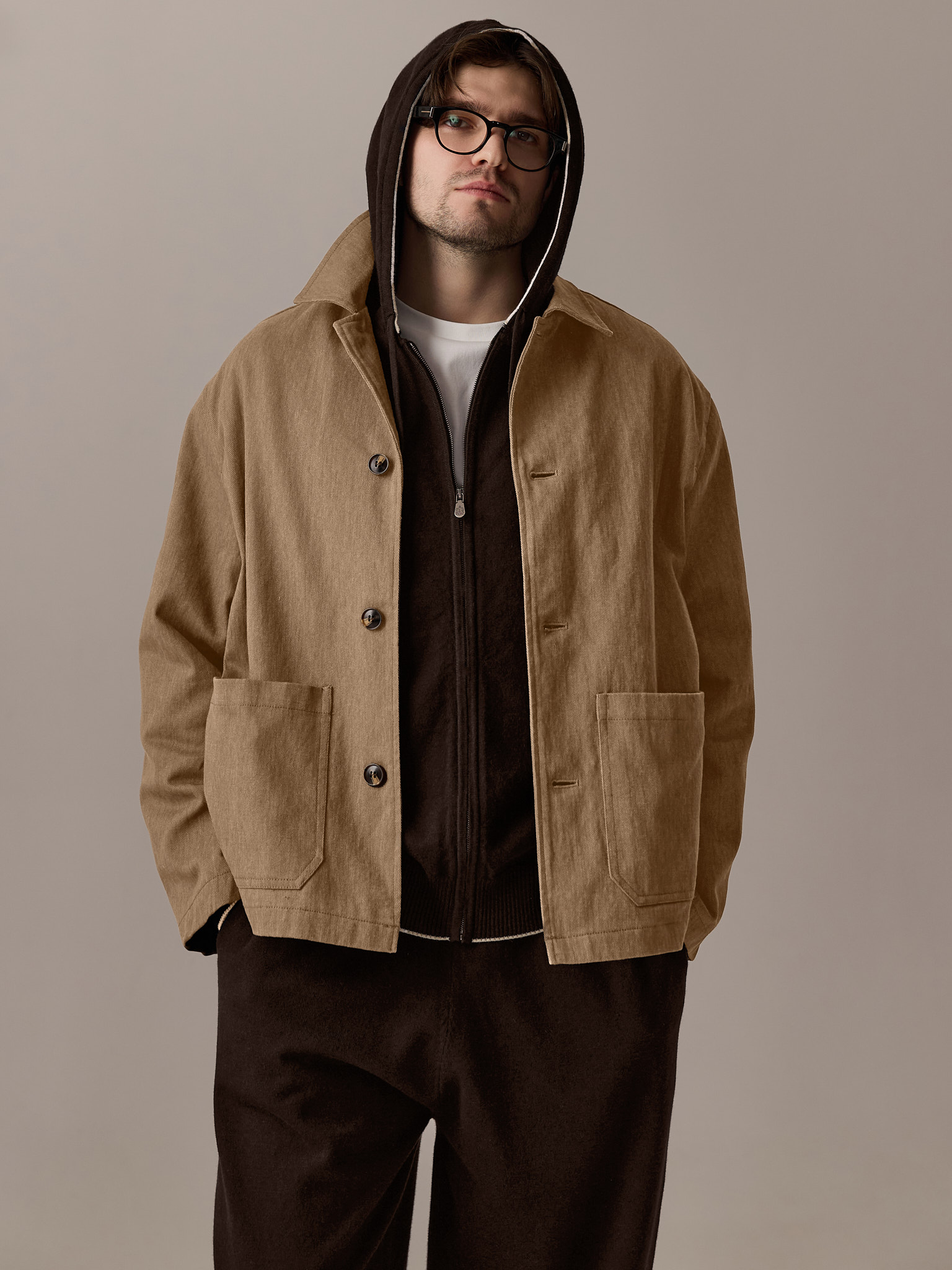 Cotton Knit Zip-Hoodie