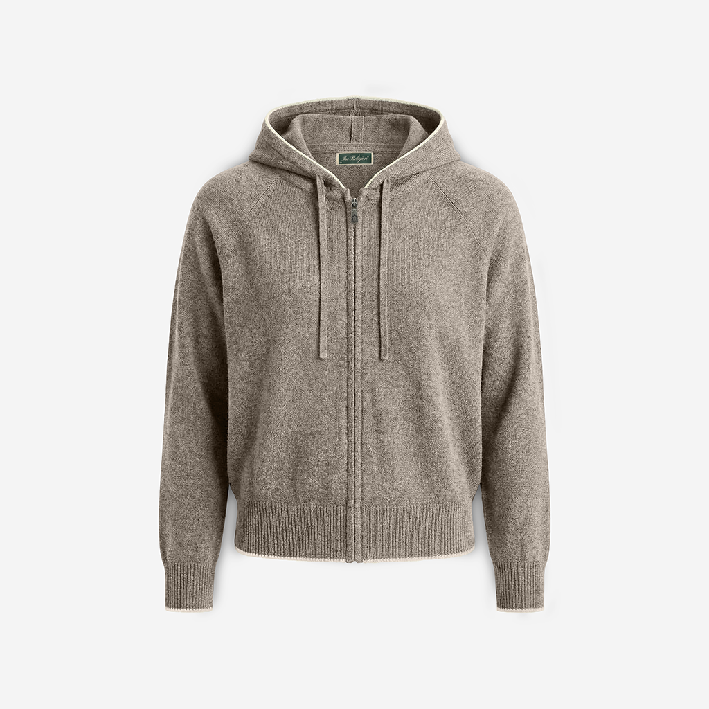 Cashmere Knit Zip-Hoodie