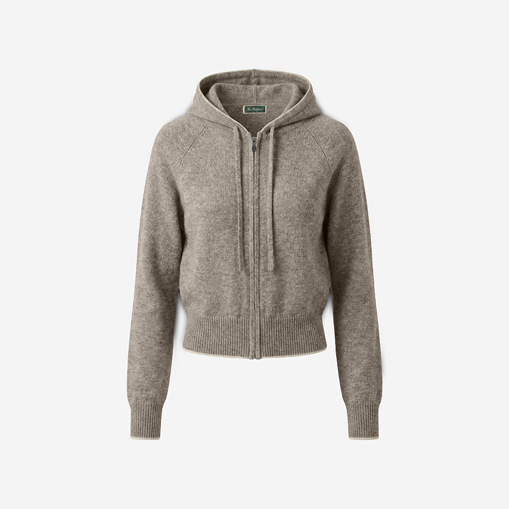 Woman Cashmere Knit Zip-Hoodie